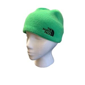 The North Face Youth Boys Toque Beanie Neon Green with Embroidered Logo Small